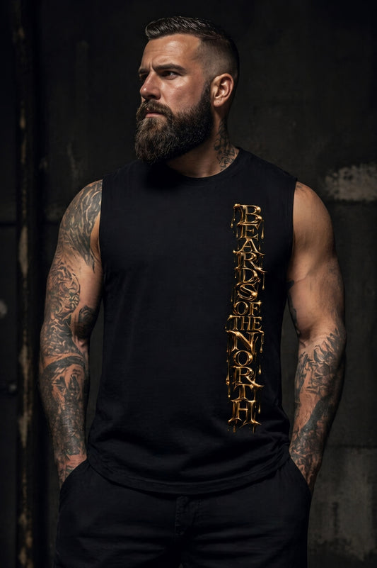 'BEARDS OF THE NORTH' Sleeveless Oversized Tee